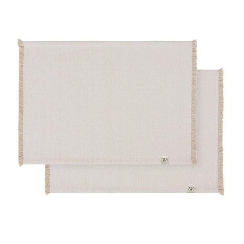 Walra Mantel individual 2 uds. 35x48cm 'Sweet Raffle' Blanco/Arena