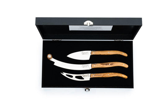 Laguiole Style de Vie Kaasmessen Kaasmessenset Olijfhout V2 'Luxury Line' 8718719303948 LuxKaasV2Olijf afbeelding