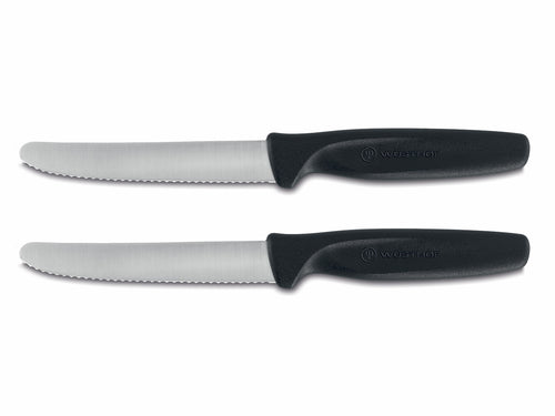 Wüsthof Cuchillos peladores dentados 2 uds. Negros 10 cm