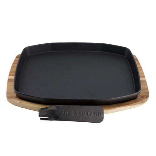 Sizzling Plate & Holder Cast Iron 24x32 cm The Bastard