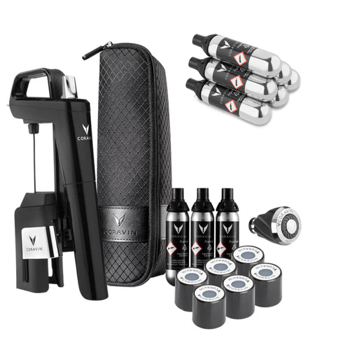 Coravin Sistema de conservación de vino Timeless Six+ - Negro piano + 6 cápsulas Pure