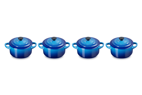 Le Creuset Mini-Cacerolas / Tarros de Conserva 4 uds. 'Azure'