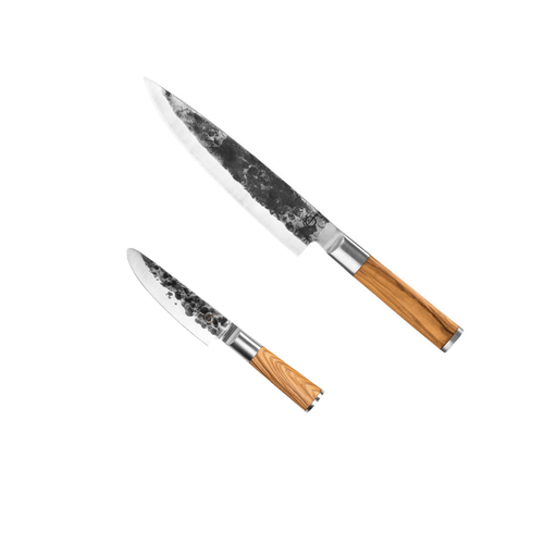 Cuchillo de chef forjado 20cm Olive & Cuchillo de chef infantil 12cm Olive