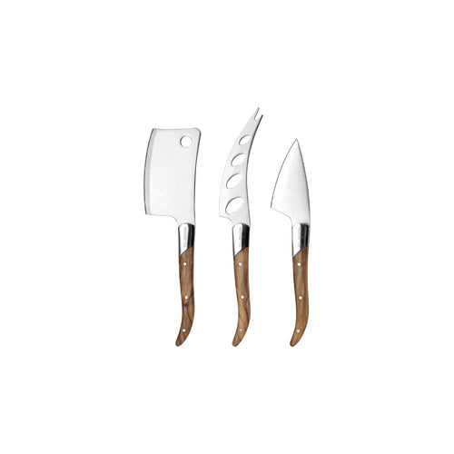 Moments Set de 3 cuchillos para queso de madera de olivo