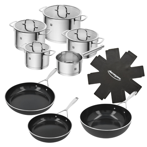 Zwilling Juego de 8 piezas 'Trueflow' | Con cacerolas 'Demeyere Alu Plus 3 Ceraforce'