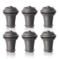Vacuvin Tapones para vino grises 6 uds.