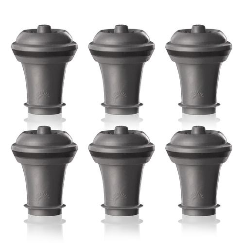Vacuvin Tapones para vino grises 6 uds.