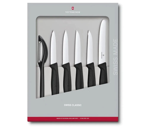 Victorinox Juego de cuchillos para verduras de 6 piezas 'Swiss Classic Negro'