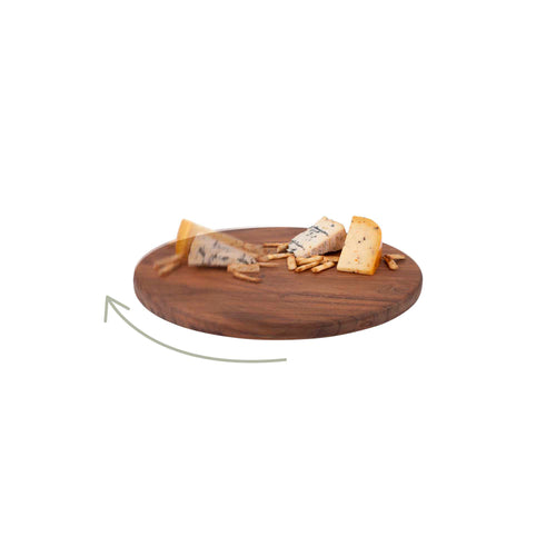 Bowls and Dishes Cuencos y platos de madera de acacia pura Plato giratorio Lazy Susan 39 cm