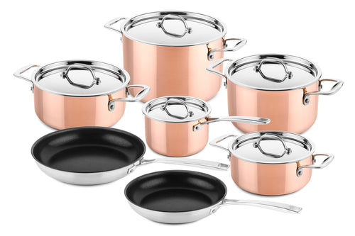 DUCQ Batería de cocina de cobre de 7 piezas