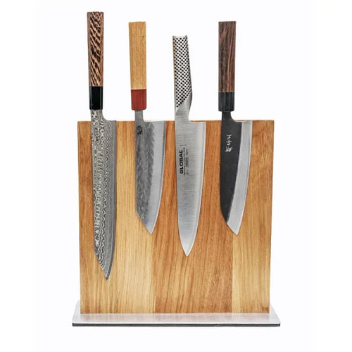 Kazoku Bloque magnético para cuchillos de roble