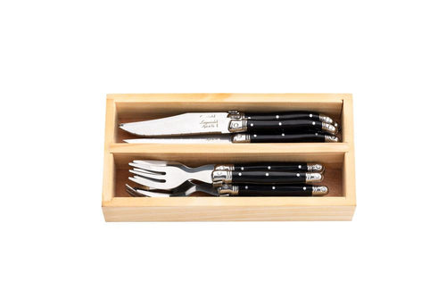 Laguiole Style de Vie Mini Cubertería de 12 Piezas Negra 'Premium Line'